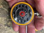 1990 Harley Fatboy Gray Ghost Franklin Mint Pocket Watch & Stand EAgle Vtg Acc!