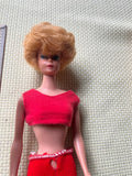 Vtg 1958 Barbie 1962 Midge Blonde Bubble Cut Hair Doll Cutoff Top Beachwear outf