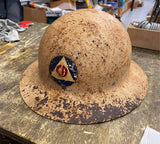 Vtg US Civil Defense Metal Helmet 1940's WWII WW2 Military home Front Civilian