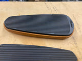 Indian Chief Motorcycle Floorboards Leather trim Polaris Boards OEM Logo Pair!