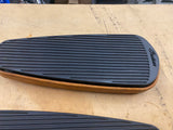 Indian Chief Motorcycle Floorboards Leather trim Polaris Boards OEM Logo Pair!