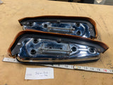 Indian Chief Motorcycle Floorboards Leather trim Polaris Boards OEM Logo Pair!