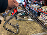 Chrome Saddlebag Guard Rails OEM Harley Logo Touring Ultra Classic 2014^ FLH