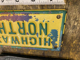 Vtg 30s Northfield Ohio License Plate Topper Highway Garage Car Dealer Auto Sign