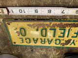 Vtg 30s Northfield Ohio License Plate Topper Highway Garage Car Dealer Auto Sign