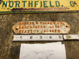 Vtg 20s Barnes Tucker Porcelain Sign Railroad Train Car Station Antique Advertis