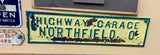 Vtg 30s Northfield Ohio License Plate Topper Highway Garage Car Dealer Auto Sign