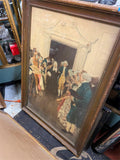 Vtg 1930's George Washington mother ballroom Picture Painting Print Framed Antiq