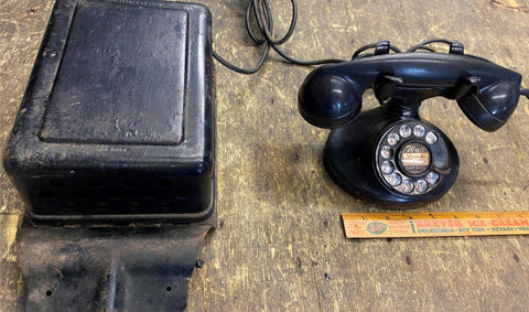 Vtg Western Electric Telephone Antique & ringer box Movie prop Rotary Bakelite!