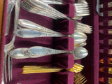 heirloom silver-plated flatware set Rogers bros Gold Wood Box Case Vtg Silverwar