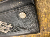 Vtg Harley Davidson Leather Bi fold Wallet Chain Biker Trucker Shovelhead Panhea