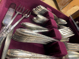 heirloom silver-plated flatware set Rogers bros Gold Wood Box Case Vtg Silverwar
