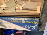 Vtg Joe Ott Flying Battle Plane Kit 45" Spitfire Wood Model Airplane Large Box!