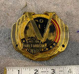 Vtg Harley V2 Emblem Badge Sissybar Battery Cover OEM Evo Softail Shovelhead FX