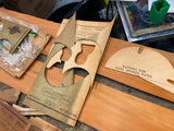 Vtg Joe Ott Flying Battle Plane Kit 45" Spitfire Wood Model Airplane Large Box!