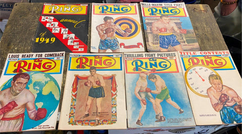 Vtg Lot 1950 The Ring Boxing Magazines Ezzard Charles Joe Louis Advertising Pics