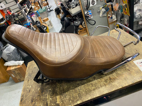 Comfort Flex Seat Harley Shovelhead FLH Electra Glide Buddy Spring Brown Vtg OEM