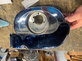 Harley Ironhead Shovelhead Scoop Ram Style Air Cleaner Backing Plate NOS Chrome