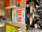 Oil Can Collection Westleys Hopp Military tap magic Kant rust tin Fan belt LOT!