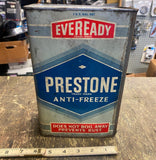 1930's Eveready Prestone Anti-freeze 1 Gallon Can Tin Auto Oil Gas collector!