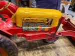 Vtg Louis Marx 50's Tin Toy Tractor front Loader Driver Litho Farm Equipment!