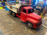 Vtg 1950s  Buddy L Double action Hydraulic Dump Truck Pressed Steel Tin Toy!