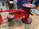 Vtg Louis Marx 50's Tin Toy Tractor front Loader Driver Litho Farm Equipment!