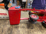 Vtg Louis Marx 50's Tin Toy Tractor front Loader Driver Litho Farm Equipment!