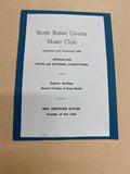 1959-60 Butler PA music Soceity Club Scrap Book Memorabilia programs Meetings!