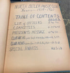 1959-60 Butler PA music Soceity Club Scrap Book Memorabilia programs Meetings!