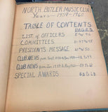 1959-60 Butler PA music Soceity Club Scrap Book Memorabilia programs Meetings!