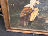 Vtg 1930's Washington Mother Picture Painting Print Framed Antique REvolution!