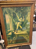 Vtg 1930's Ring! Ring Liberty Bell Picture Painting Print Framed Antique REvolut