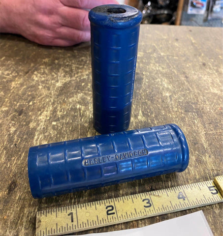 vtg oem Panhead Waffle Grips Blue Factory Original Harley Hydra duo Glide!