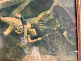 Vtg 1930's Ring! Ring Liberty Bell Picture Painting Print Framed Antique REvolut