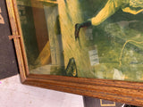 Vtg 1930's Ring! Ring Liberty Bell Picture Painting Print Framed Antique REvolut