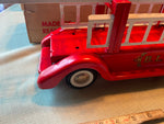 Vtg Buddy L Aerial Ladder Fire engine truck Steel #5451 original Box 60's Minty!
