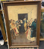 Vtg 1930's George Washington mother ballroom Picture Painting Print Framed Antiq
