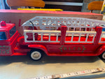 Vtg Buddy L Aerial Ladder Fire engine truck Steel #5451 original Box 60's Minty!