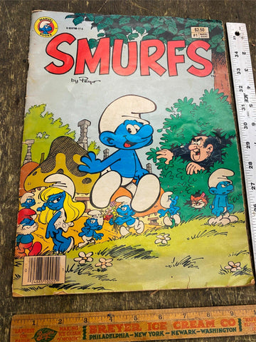 Vtg Jumbo1982 Smurfs By Peyo 10x13 Comic Book #1 Marvel Comics Collectible!