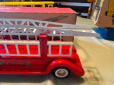Vtg Buddy L Aerial Ladder Fire engine truck Steel #5451 original Box 60's Minty!