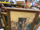 Vtg 1930's George Washington mother ballroom Picture Painting Print Framed Antiq