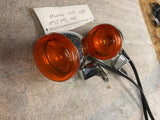 OEM Harley Bullet Turn Signals Front Dual W mounts Dyna Sportster 3 wire Pair!