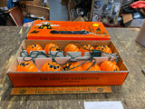 Vtg Jack O lantern Pumpkin Blow Mold String Lights Halloween Decor Set Orig Box!