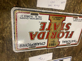 Florida state University FSU 1993 National Champs Vtg License Plate Swamp bowl