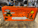 Vtg Jack O lantern Pumpkin Blow Mold String Lights Halloween Decor Set Orig Box!