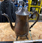 Vtg Leoanard Silver Plate Tea Pot Coffee Fancy Ornate Victorian Decor Claw Feet