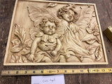 Vtg Resin? Angel 3D Wall Art Carving Sculpture Painting? Ceramic? Antique Church