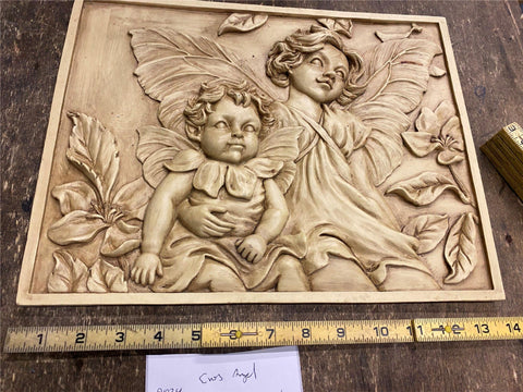 Vtg Resin? Angel 3D Wall Art Carving Sculpture Painting? Ceramic? Antique Church