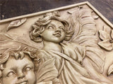 Vtg Resin? Angel 3D Wall Art Carving Sculpture Painting? Ceramic? Antique Church